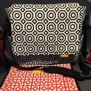 Canvas book bag style diaper bag